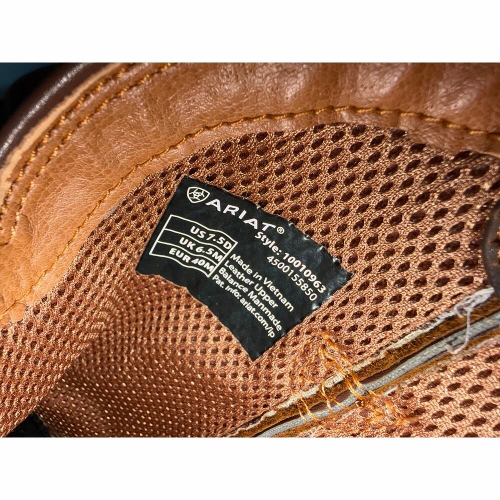 Ariat Sport Wide Square Toe Leather Cowboy Boots Men’s Sz 7.5 - Picture 6 of 10